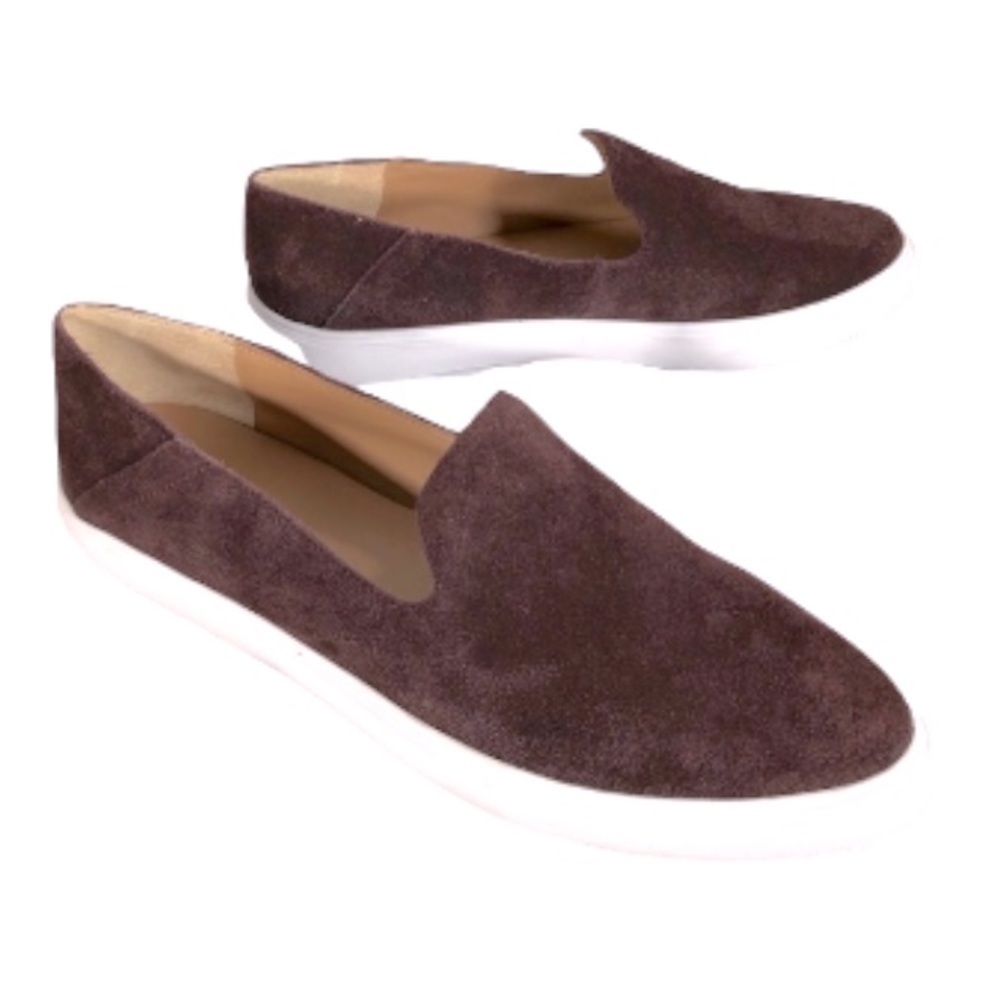 Franco Sarto Mitchell Maroon Burgundy Suede Slip On Sneaker Loafers 8.5